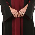 Dual colored layered abaya- Black-Maroon Dual colored layered abaya- Black-Maroon
